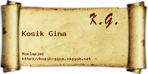 Kosik Gina névjegykártya